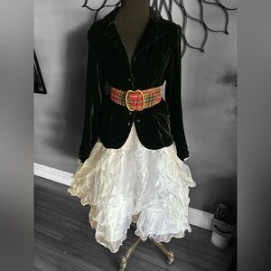 Black Velvet Long Sleeve Button Up Blazer Jacket Shacket Womens S